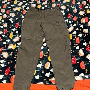 Size large green zip leg pants.  Alpine Design brand, 100% Nylon